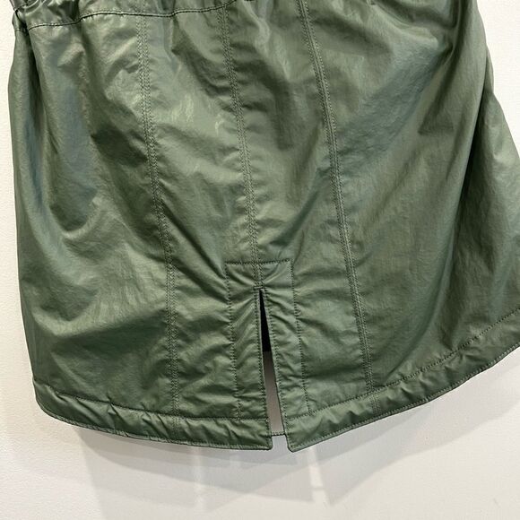 Athleta Alpine Air Vest with Removable Fur Hood in Army Green - Picture 9 of 14